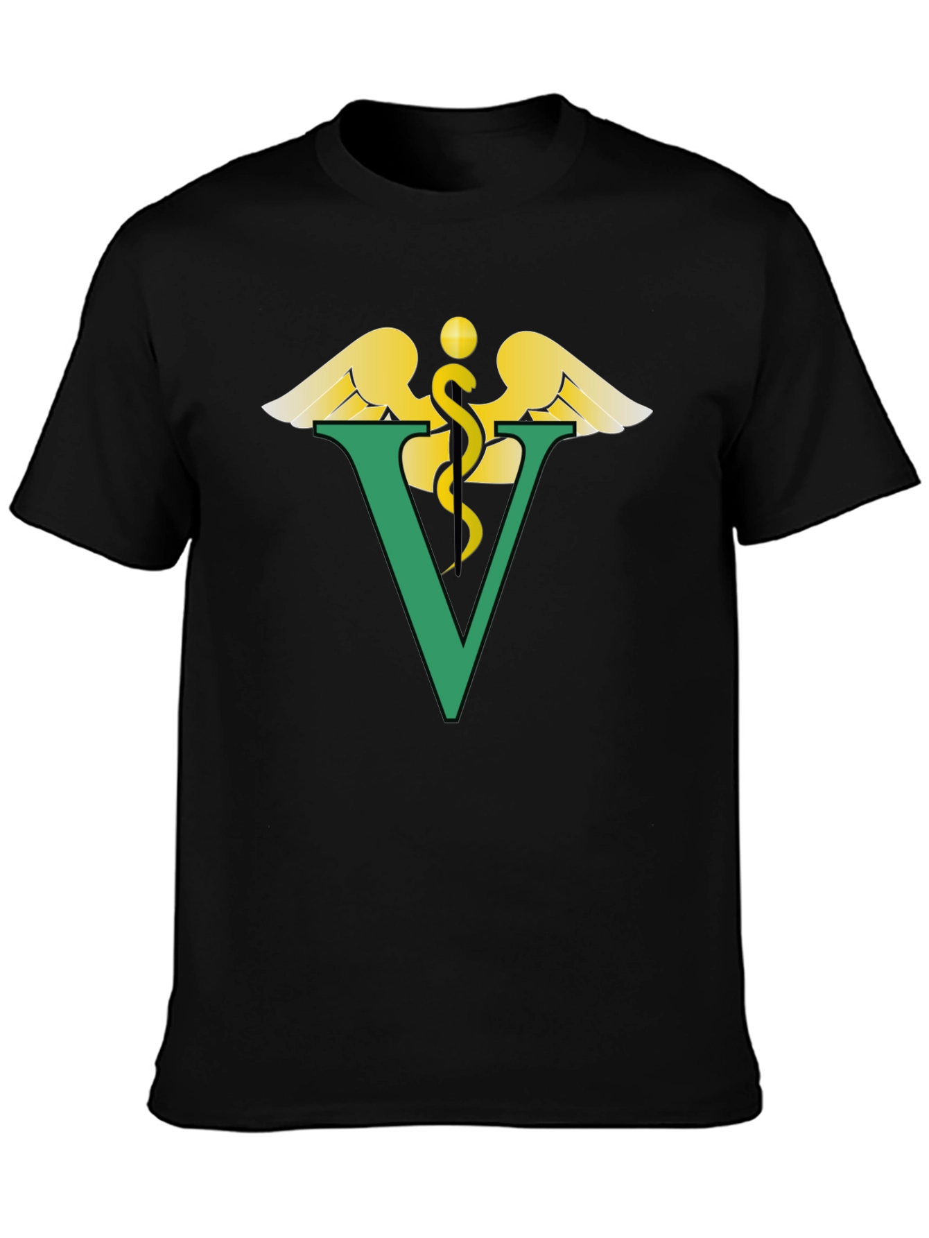 Black Vet Symbol Graphic T-Shirt - Unisex Tee view 3