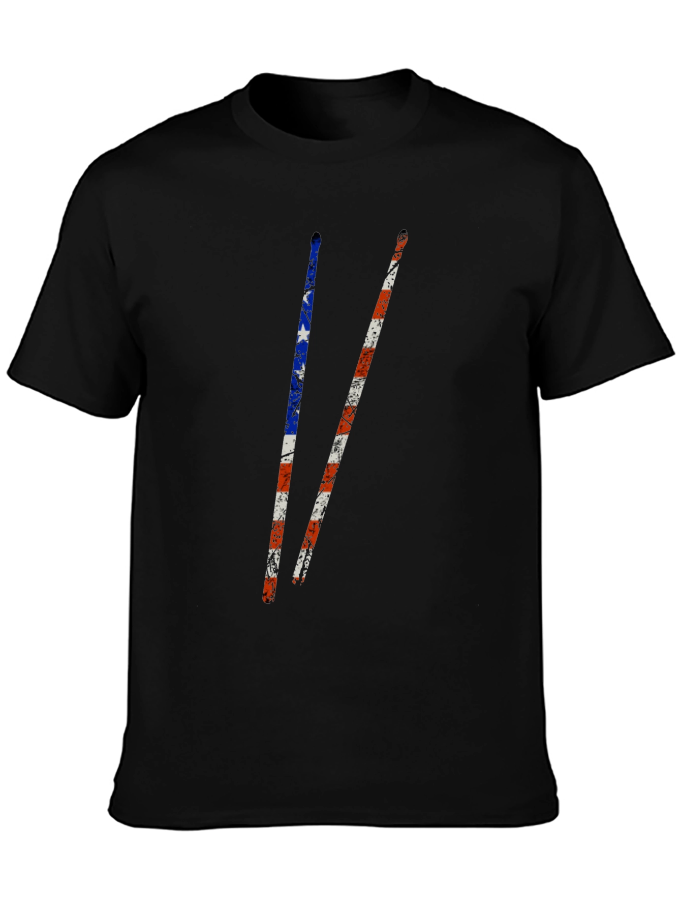 Black American Flag Drumsticks Graphic Tee view 3