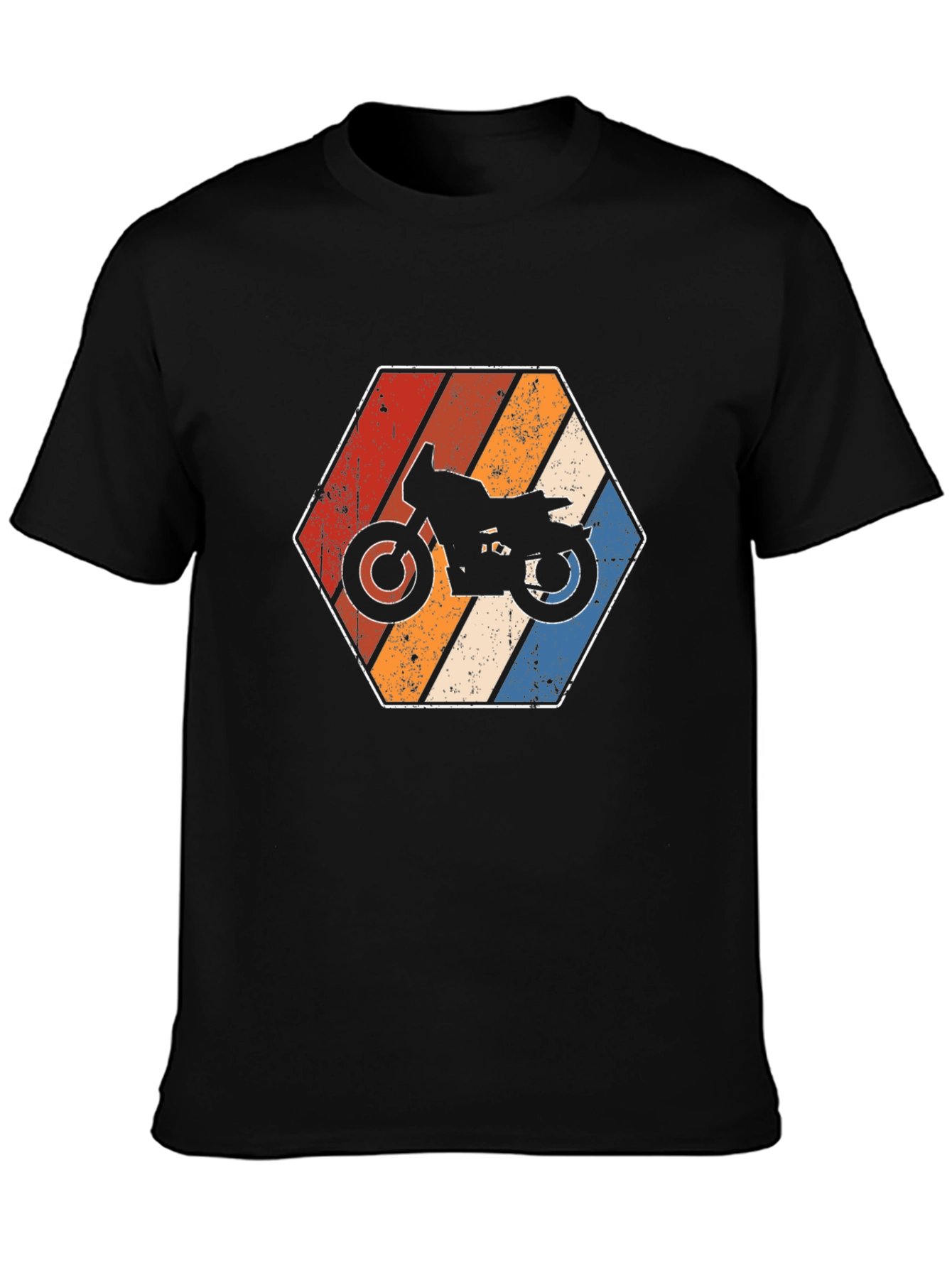 Black Retro Motorcycle Graphic Tee view 3