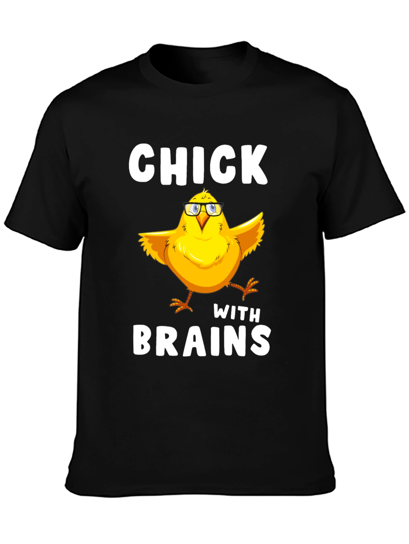 Black Chick With Brains T-Shirt Funny Bird Lover Tee view 3