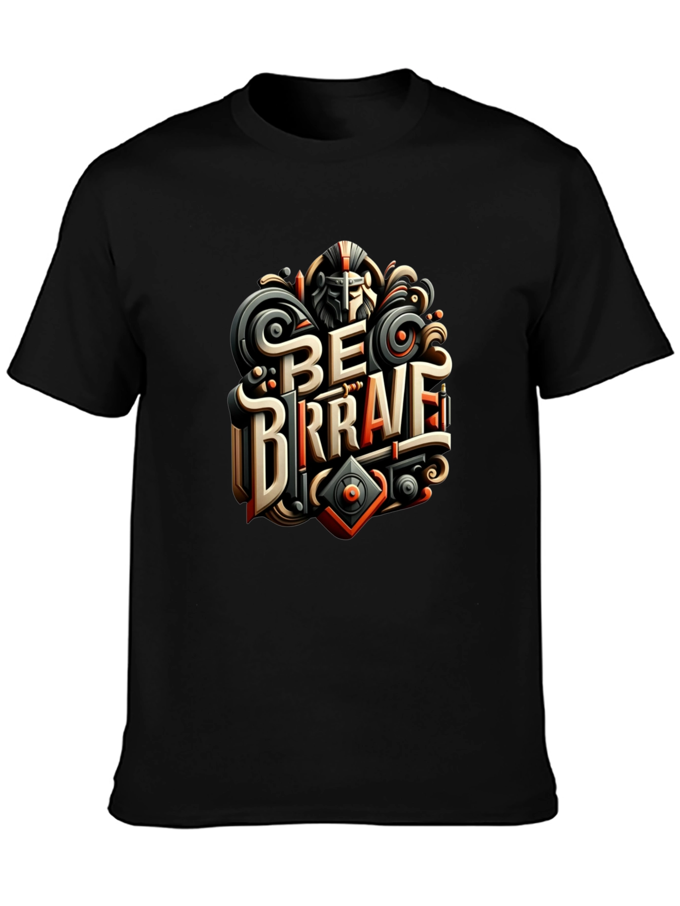 Black Be Brave Graphic Print T-Shirt view 3