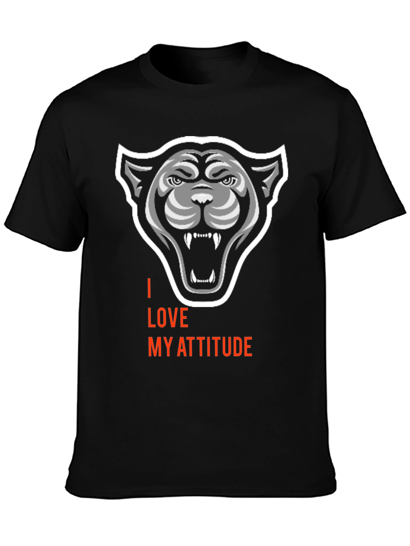 Black I Love My Attitude Black Graphic Tee view 3