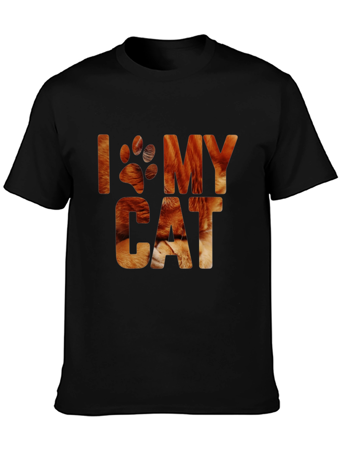 Black I Love My Cat T-Shirt - Novelty Cat Lover Tee view 3