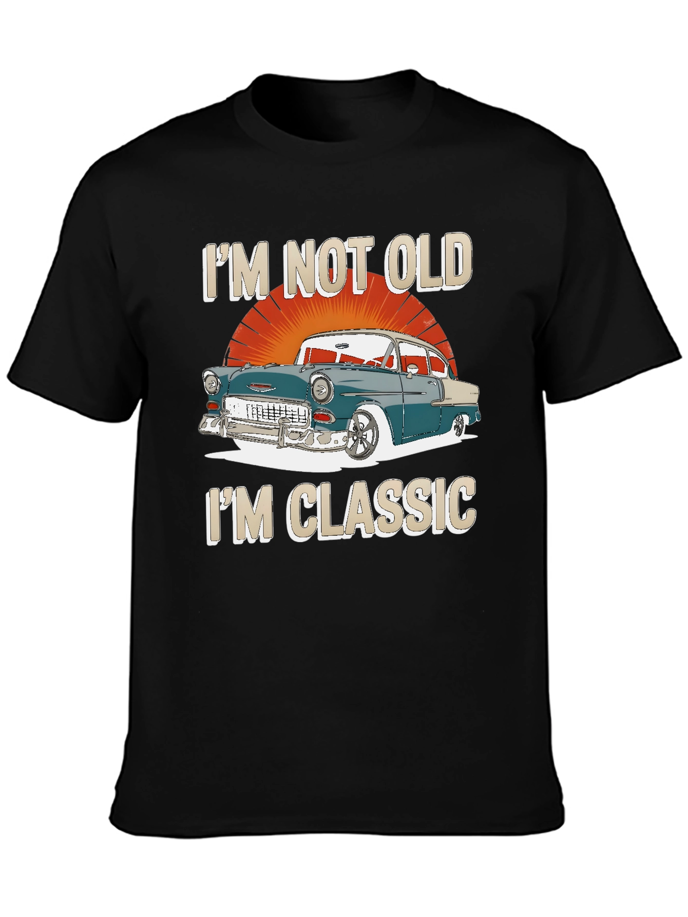 Black Classic Car Graphic T-Shirt - I'm Not Old, I'm Classic view 3