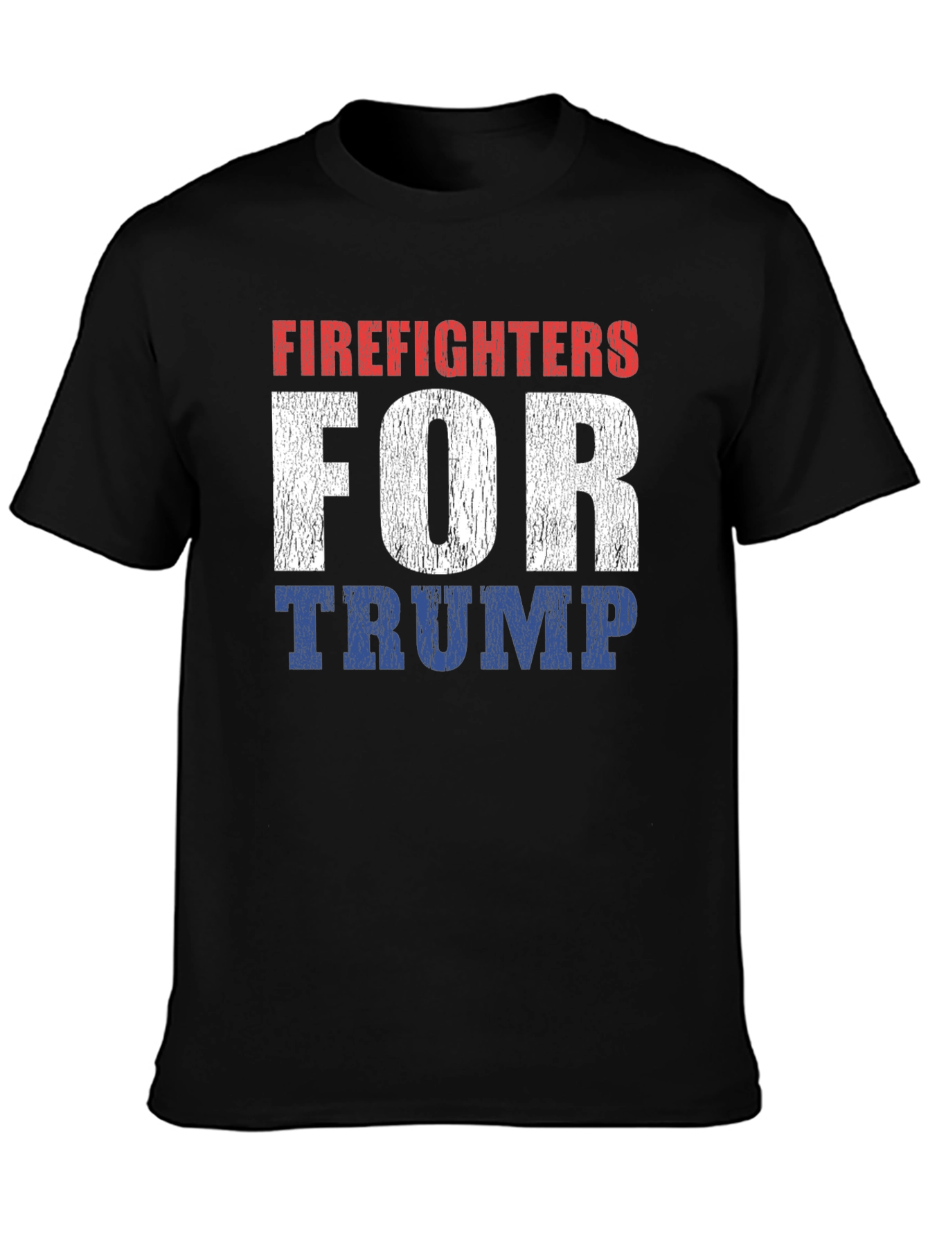 Black Firefighters for Trump Patriotic T-Shirt view 3