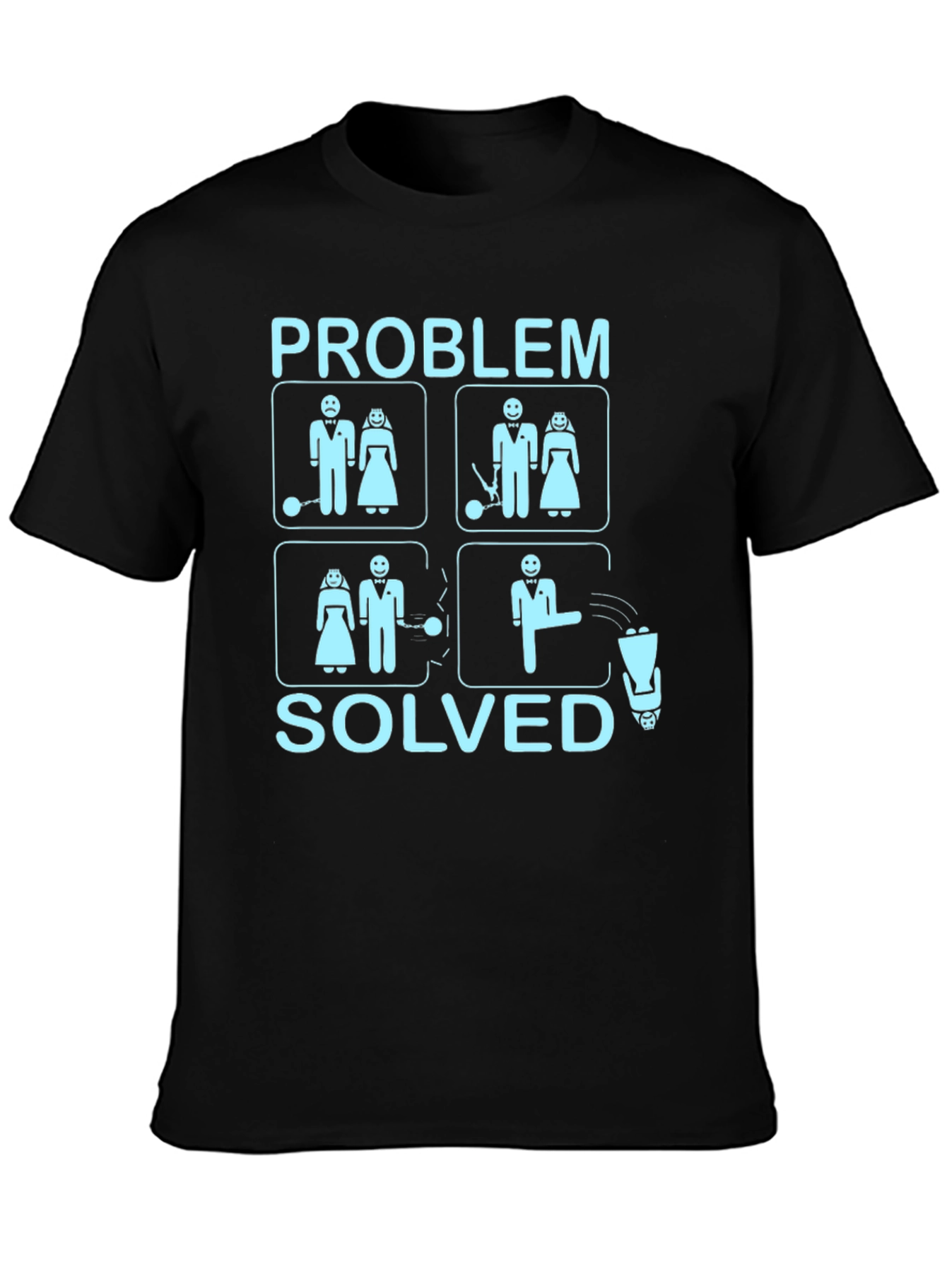 Black Problem Solved Divorce Funny Graphic T-Shirt view 3