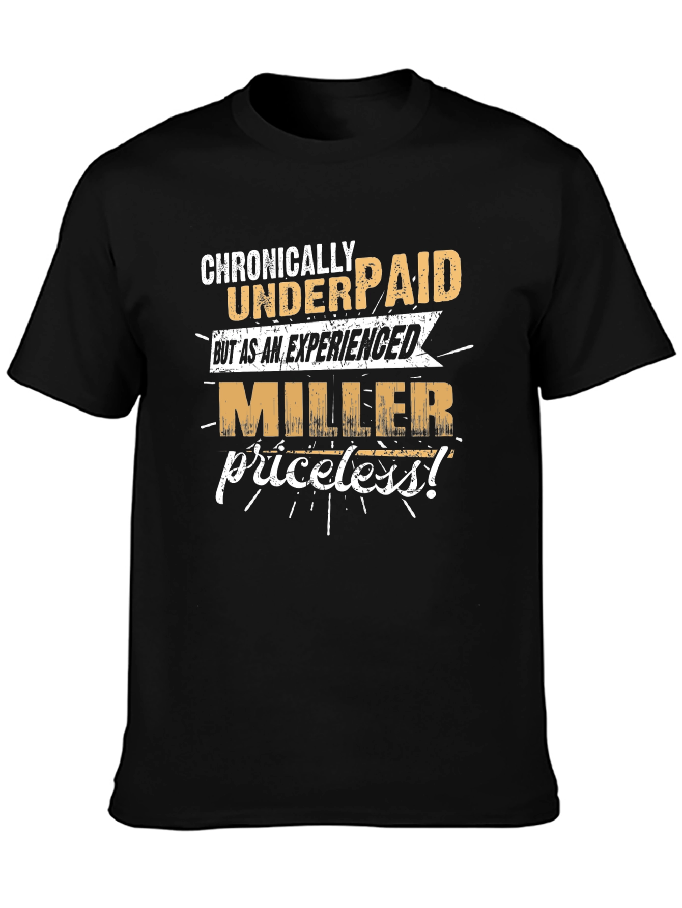 Black Chronically Underpaid Miller Graphic T-Shirt view 3