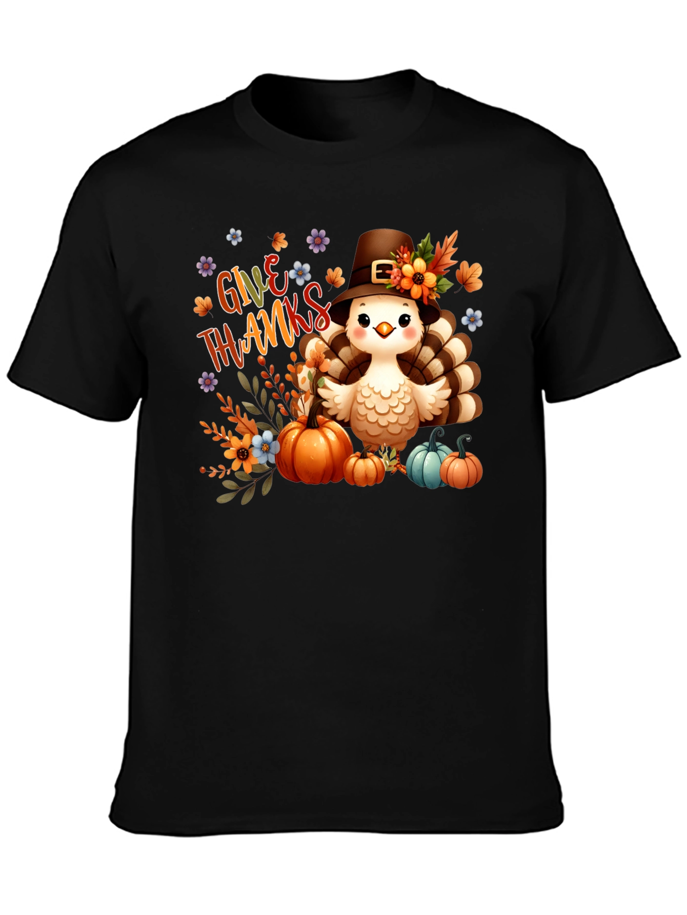 Black Give Thanks Turkey Tee view 3