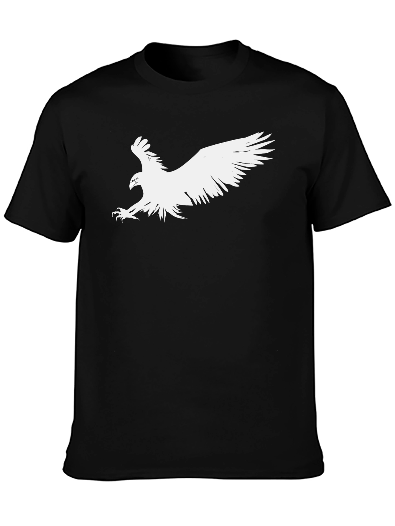 Black Eagle Graphic Tee - Bold Black Cotton T-Shirt view 3