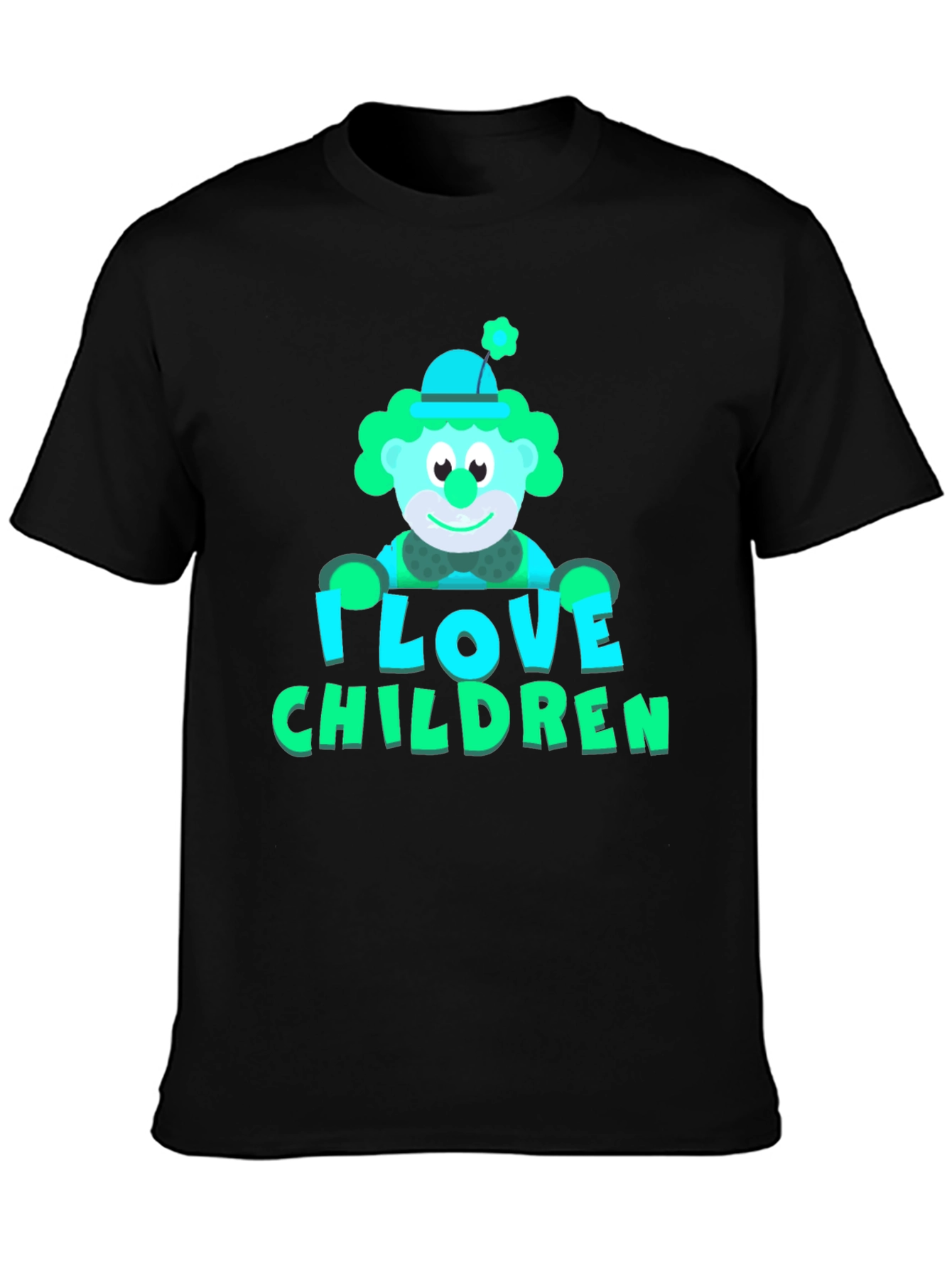 Black I Love Children Graphic T-Shirt view 3