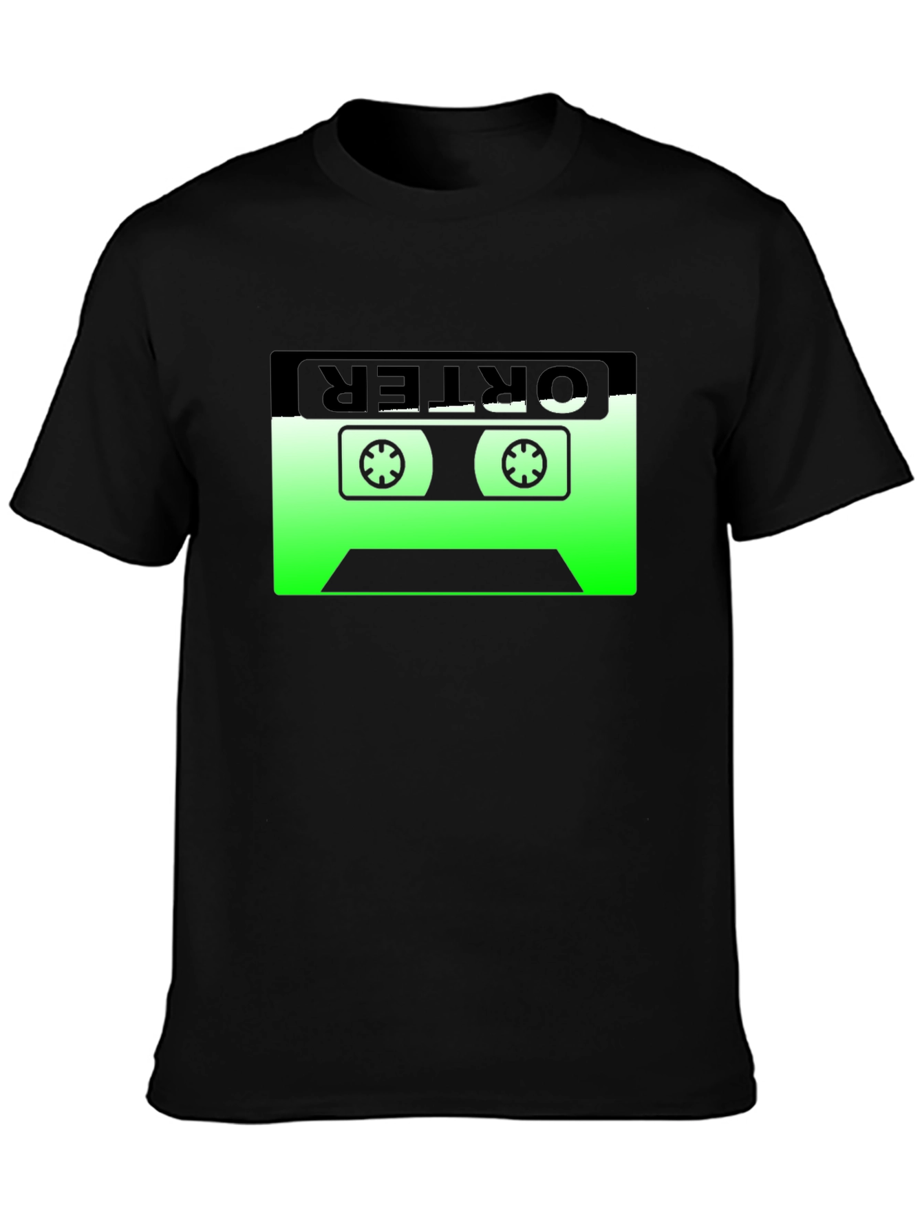 Black Retro Cassette Tape Graphic Tee - Black view 3