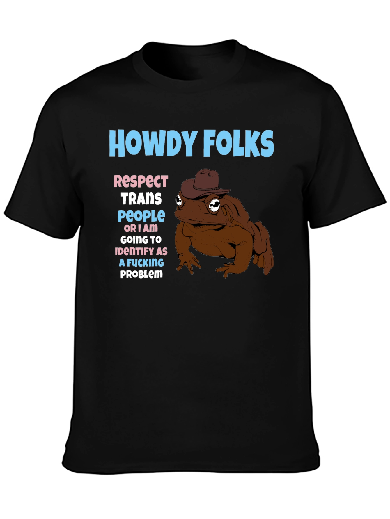 Black Howdy Folks Frog Graphic Tee view 3