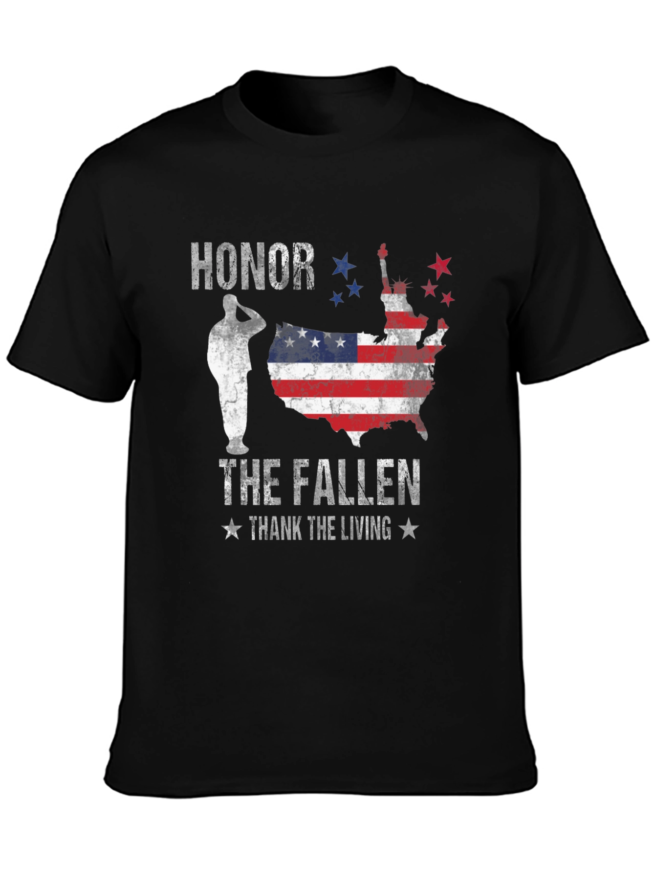 Honor The Fallen Men's Black Graphic Tee - 3