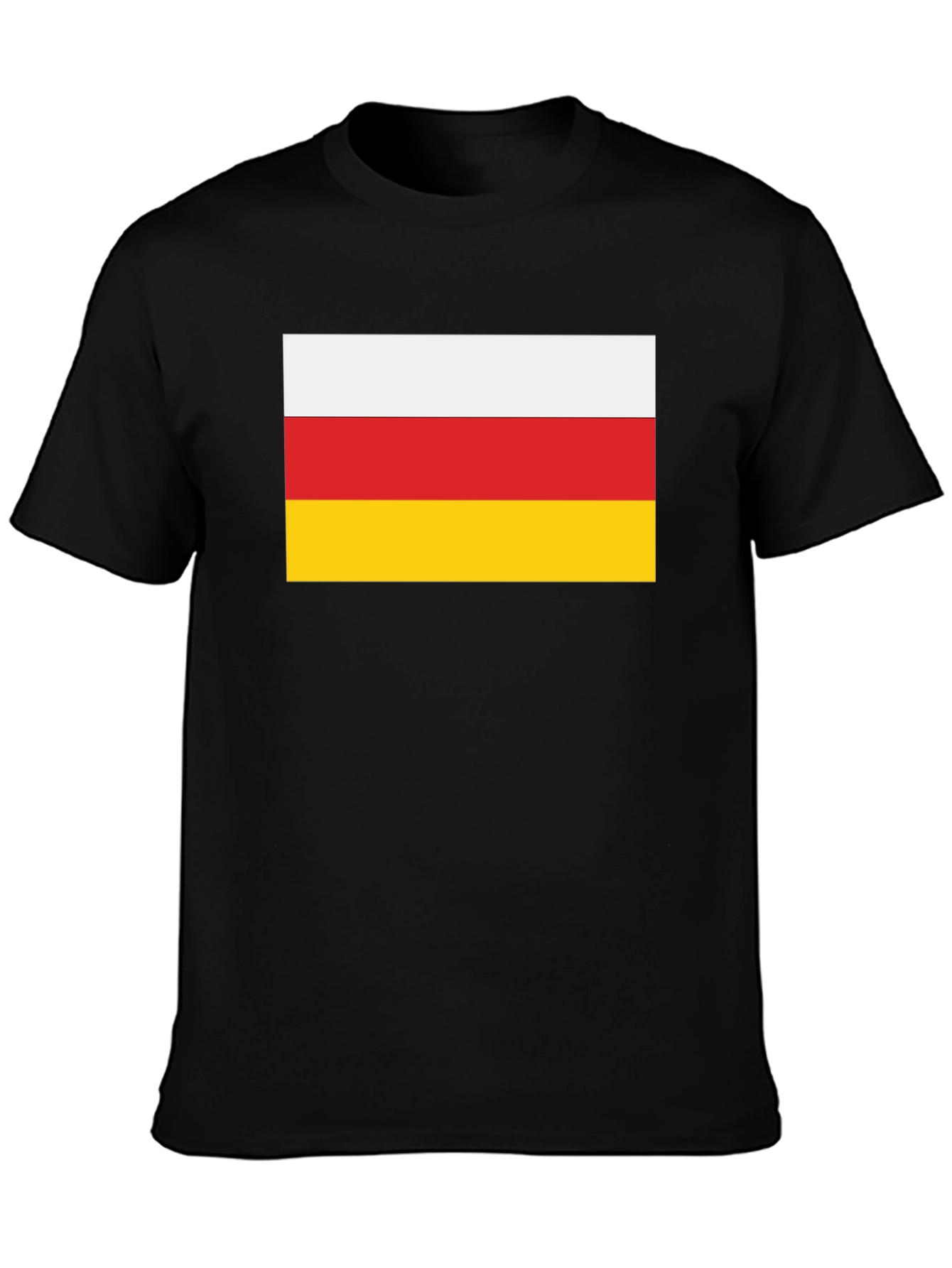 South Ossetia Flag T-Shirt - Black Crew Neck Tee - 3