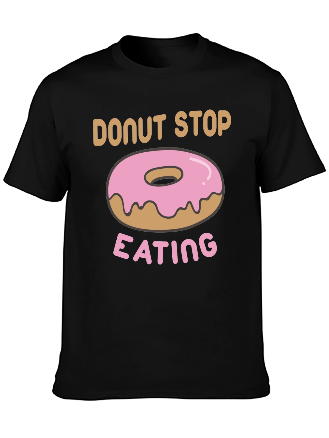 Black Donut Stop Eating Graphic T-Shirt view 3