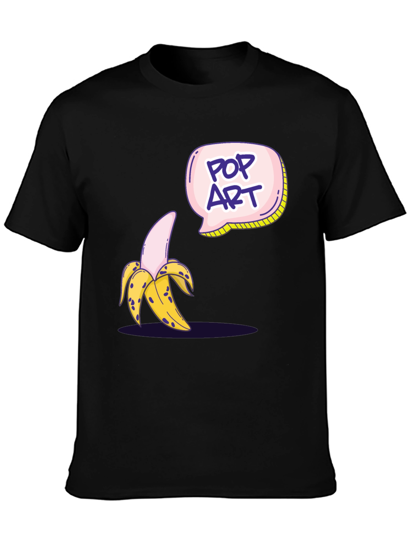 Black Pop Art Banana Graphic T-Shirt view 3