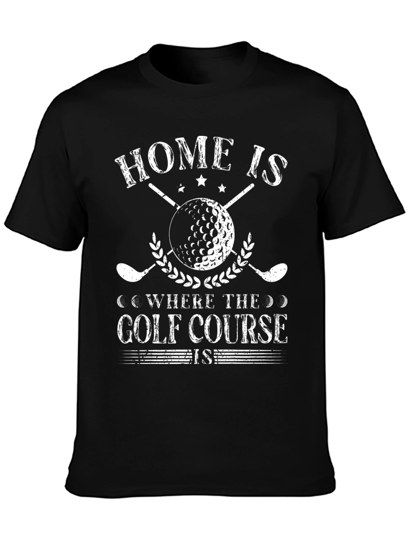 Black Golf Course Home T-Shirt view 3