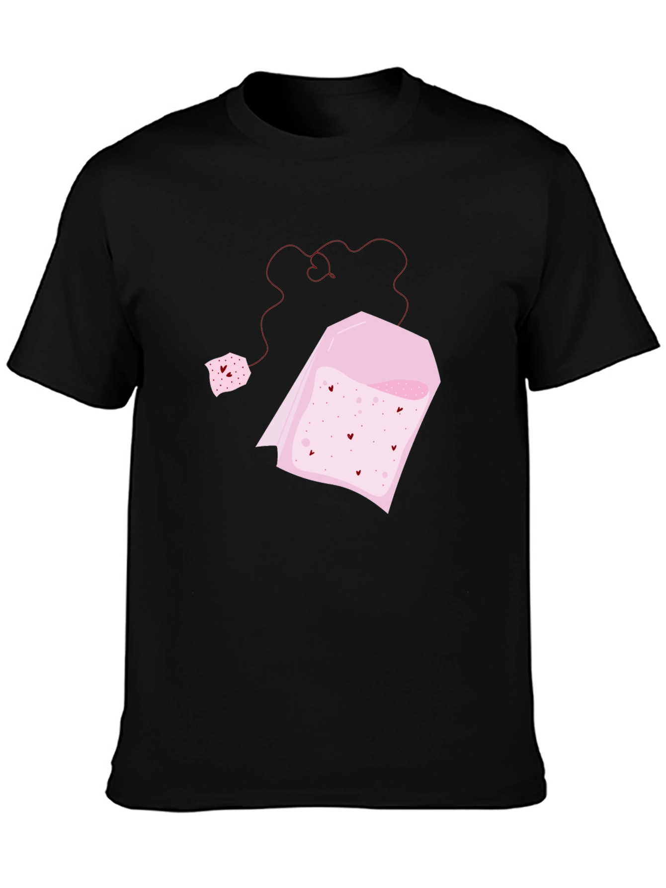 Black Heart Tea Bag Graphic Tee - Black view 3