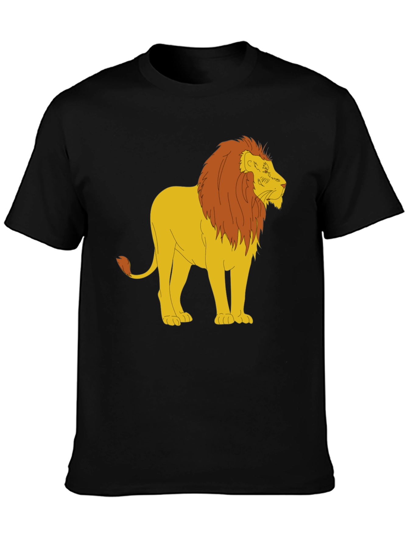 Black Lion Graphic Tee - Black Cotton Blend T-Shirt view 3
