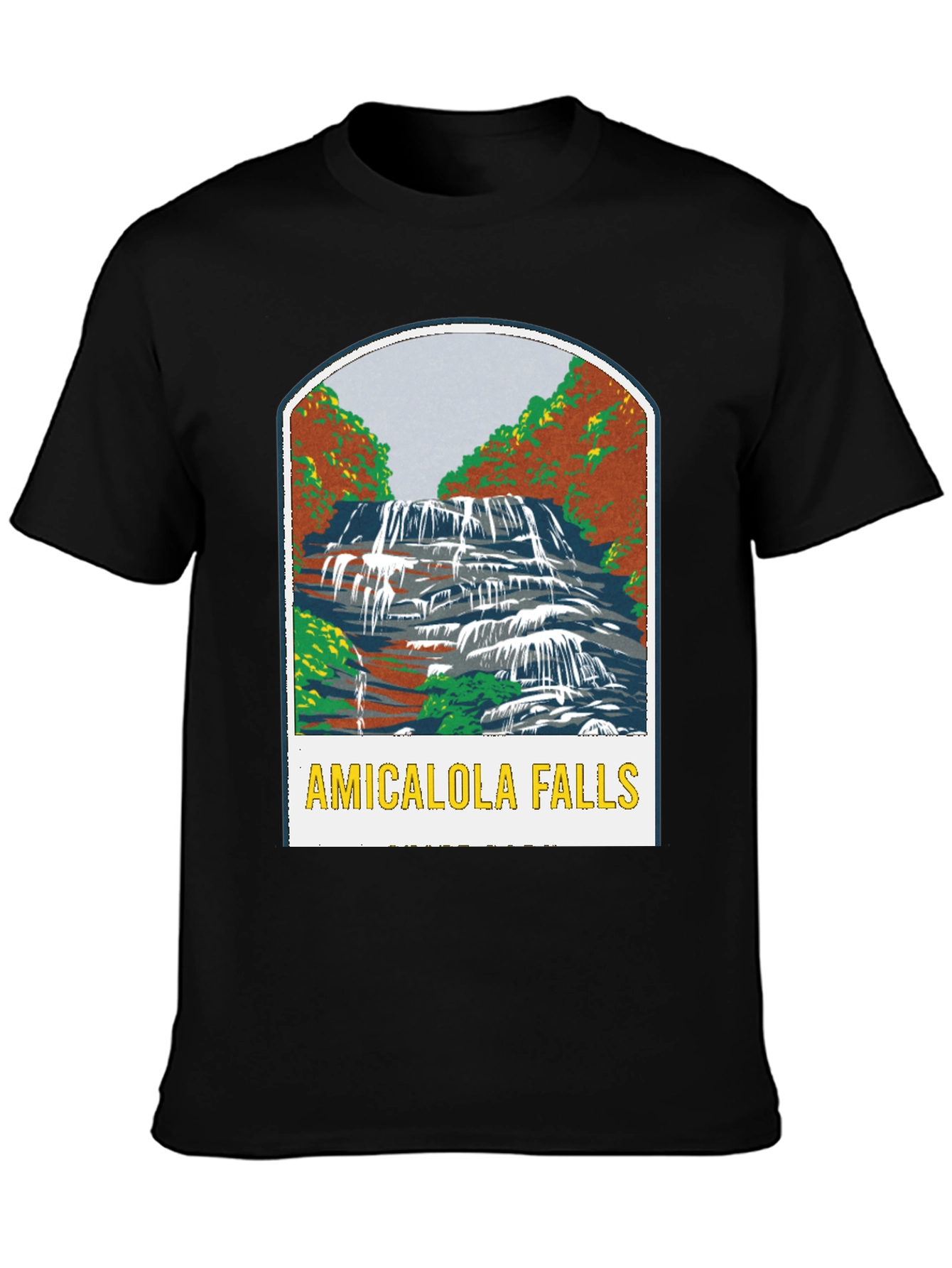 Black Amicalola Falls Black T-Shirt view 3