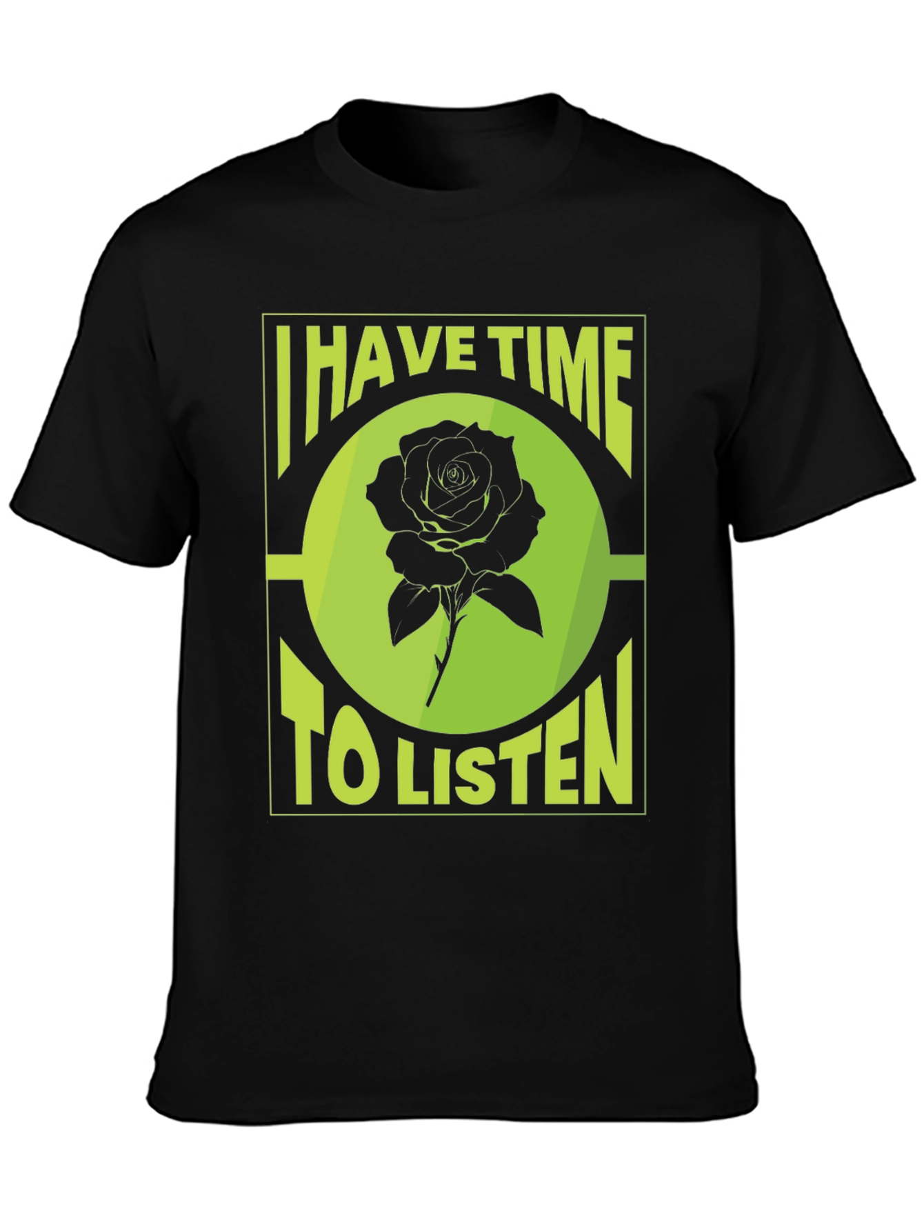 Black I Have Time To Listen Black Graphic Tee view 3