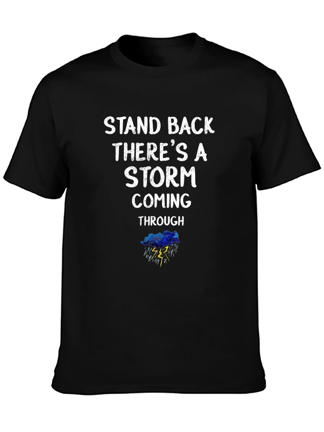 Black Stand Back Storm Graphic Black Tee view 3