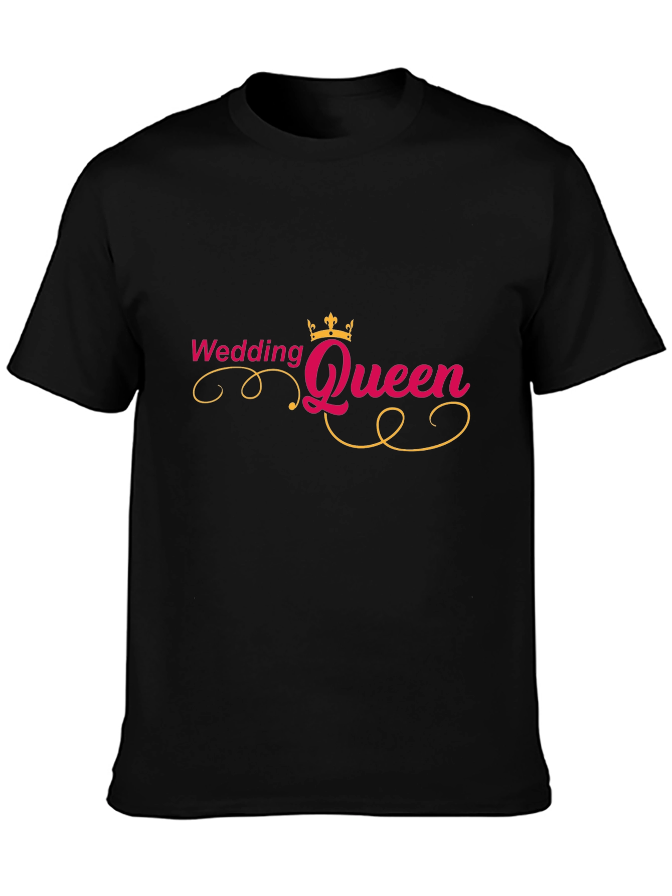 Black Wedding Queen T-Shirt - Bride Celebration Tee view 3
