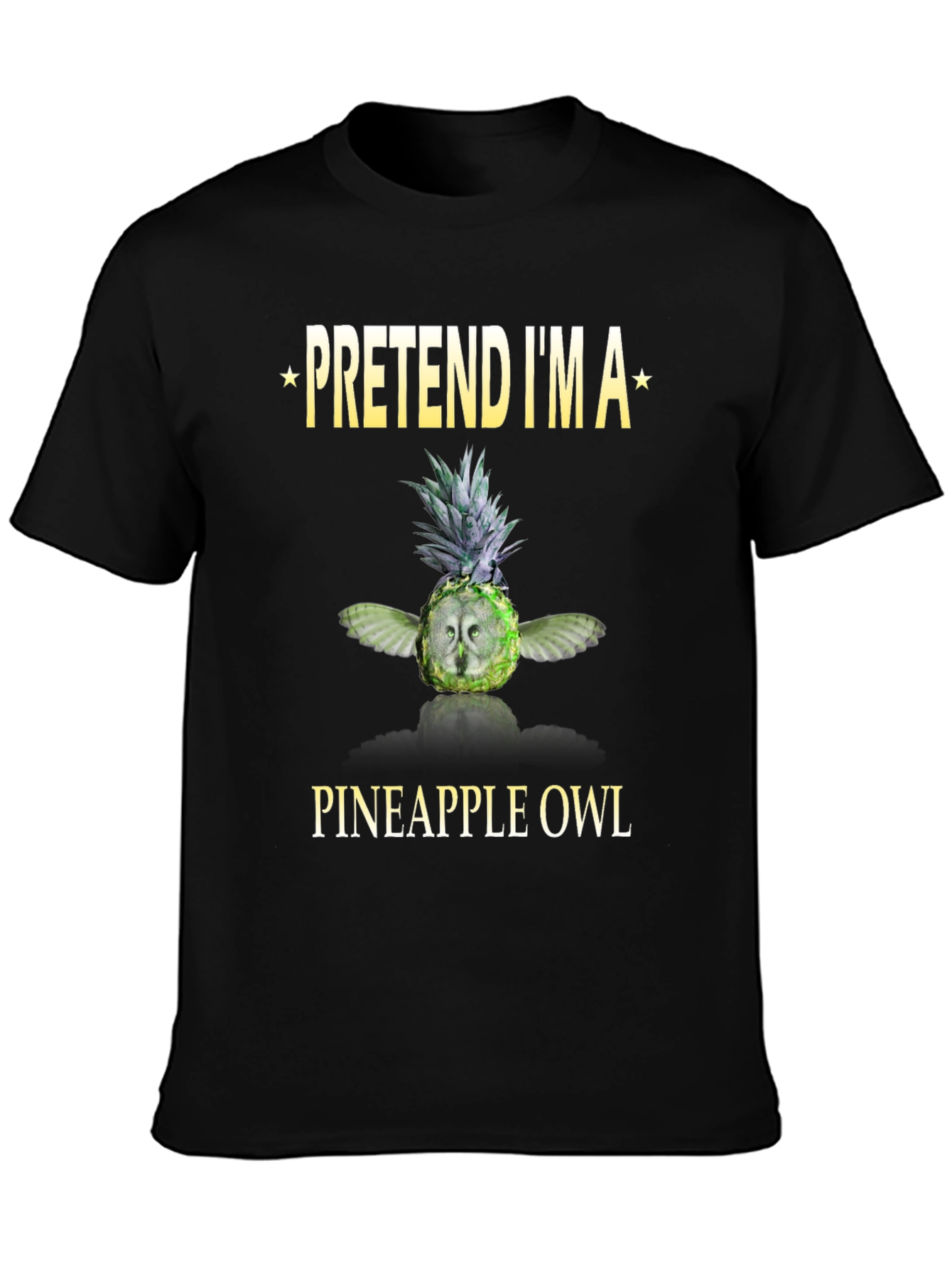 Black Pretend I'm a Pineapple Owl T-Shirt view 3