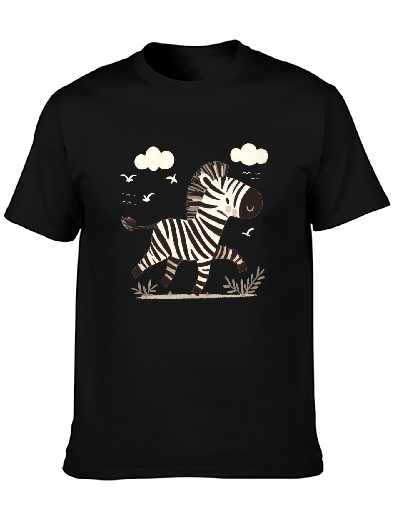 Black Zebra Graphic Tee - Black Cotton Blend view 3