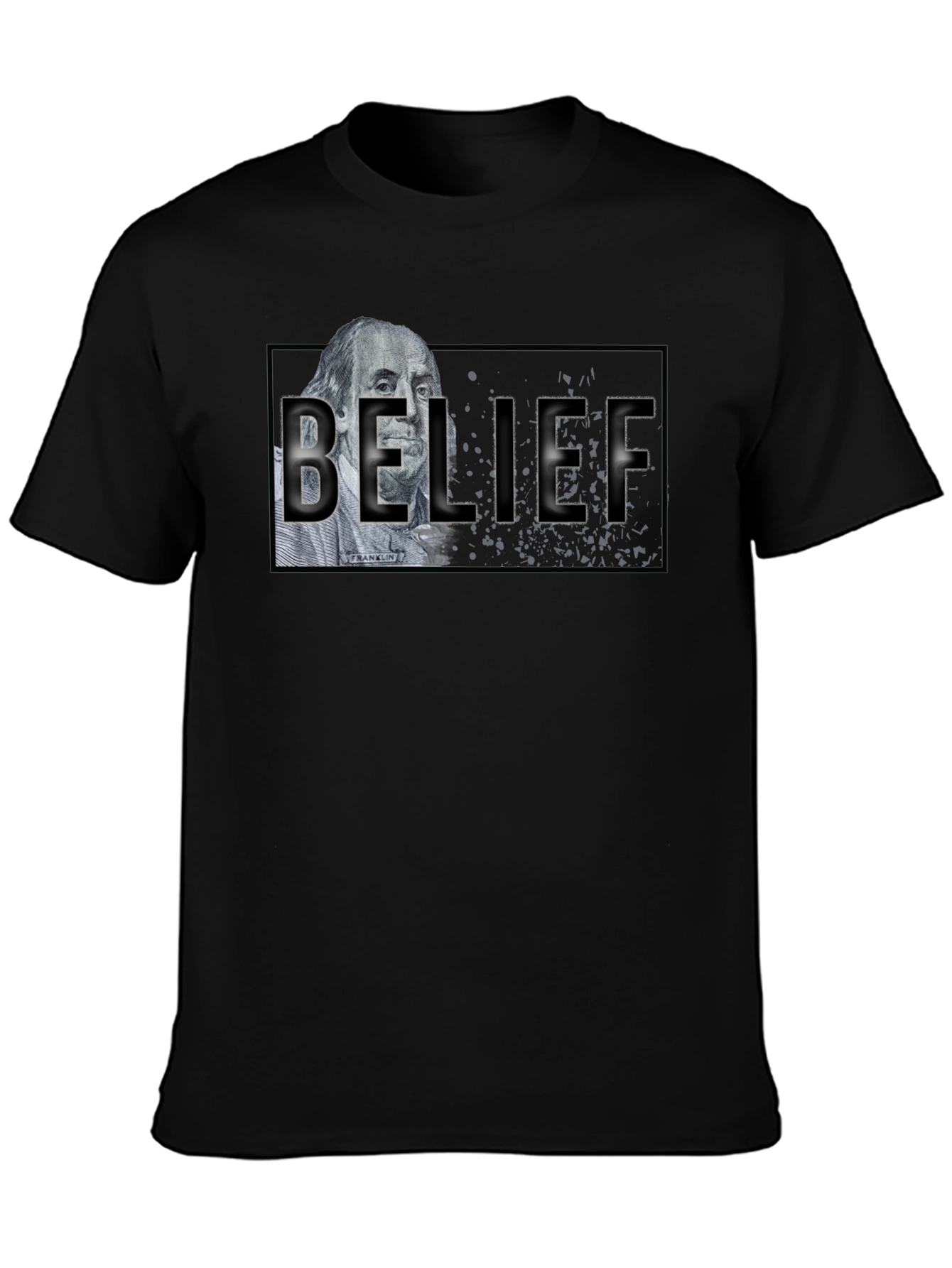 Black Belief Graphic T-Shirt - Black Crew Neck view 3