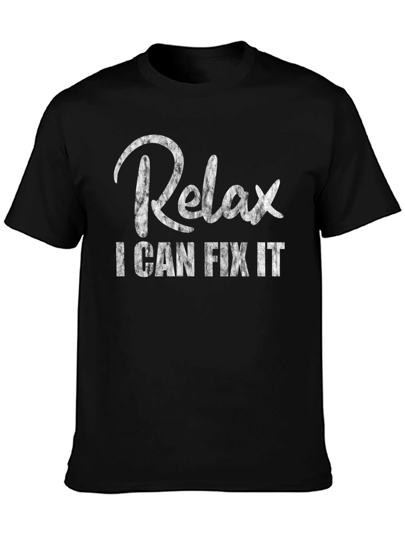 Black Relax I Can Fix It Black Graphic T-Shirt view 3