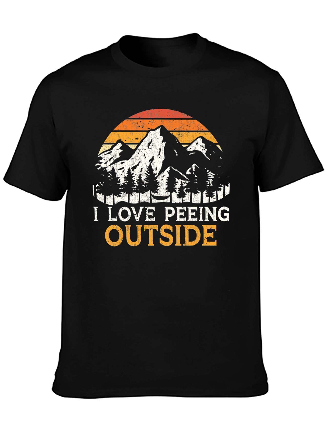 Black I Love Peeing Outside Black T-Shirt view 3
