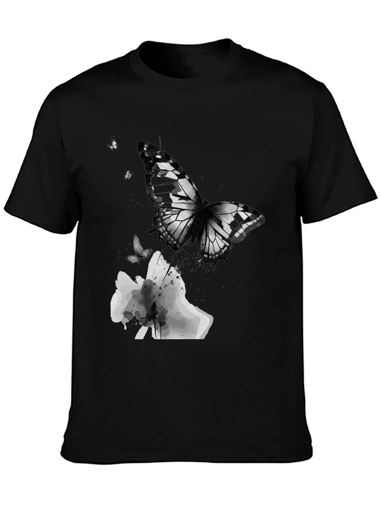 Black Butterfly Graphic Print Men's T-Shirt view 3