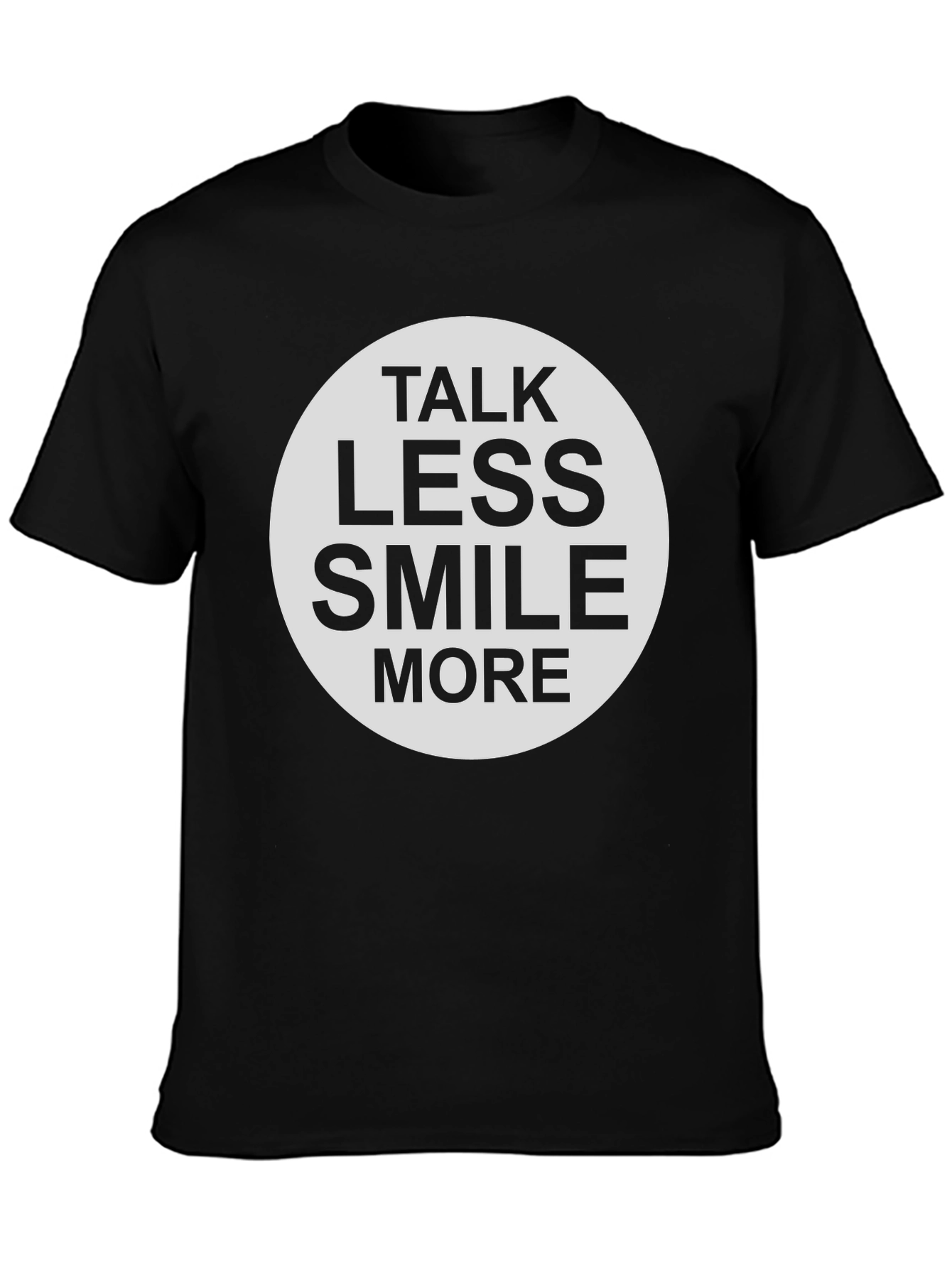 Black Talk Less Smile More Graphic Tee - Black view 3
