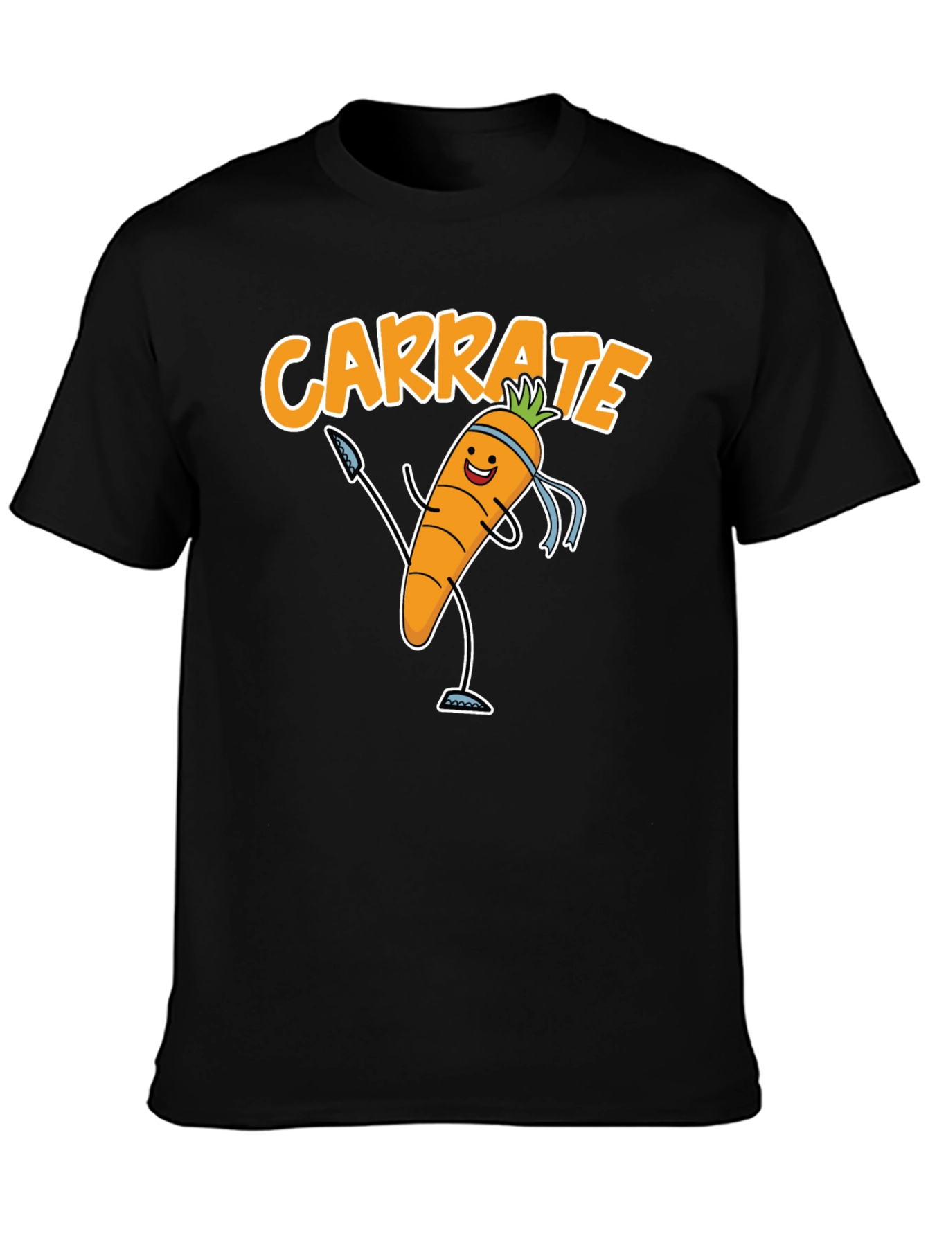 Black Carrate T-Shirt - Funny Carrot Karate Tee view 3