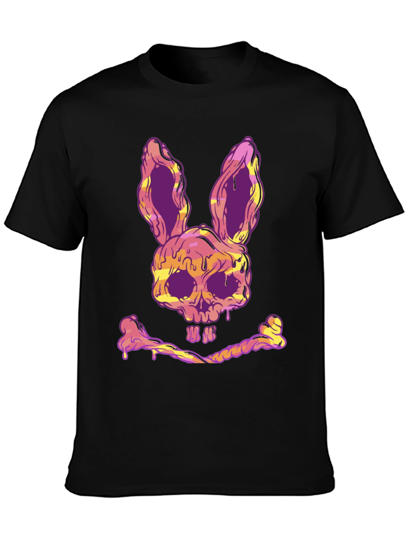 Black Skull Bunny T-Shirt - Edgy Graphic Tee view 3