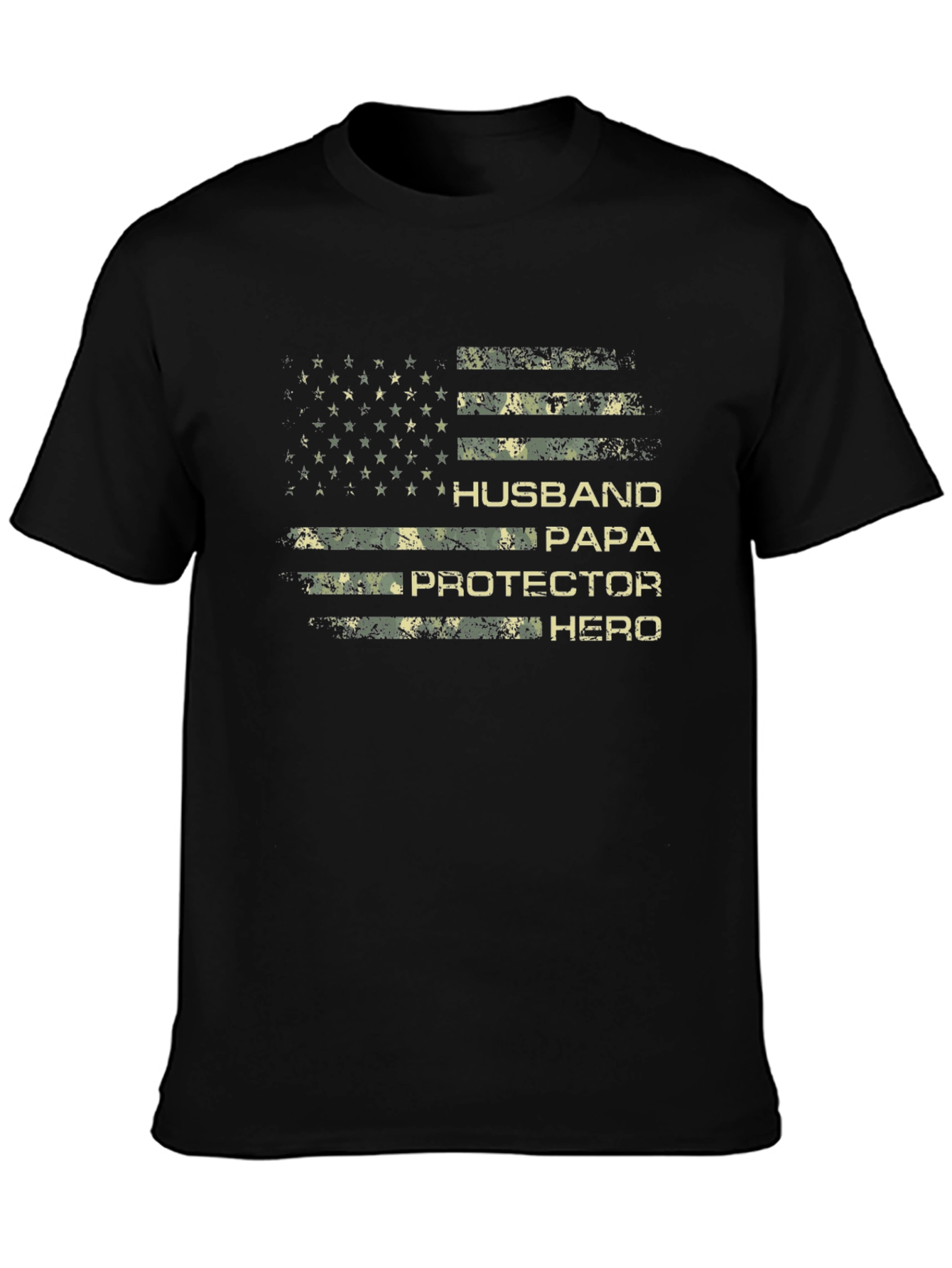 Black Husband, Papa, Protector, Hero T-Shirt view 3