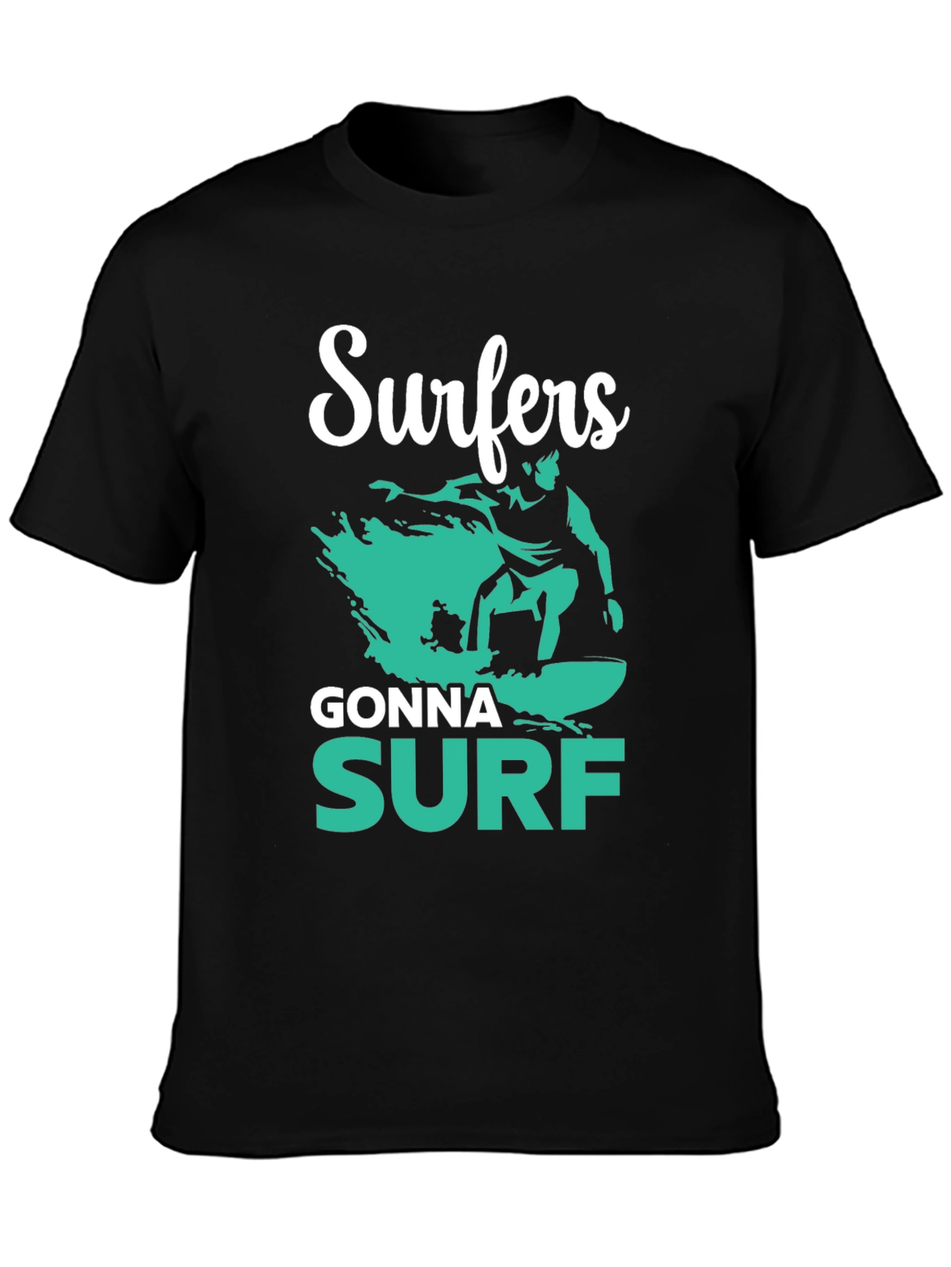 Black Surfers Gonna Surf Graphic Tee view 3