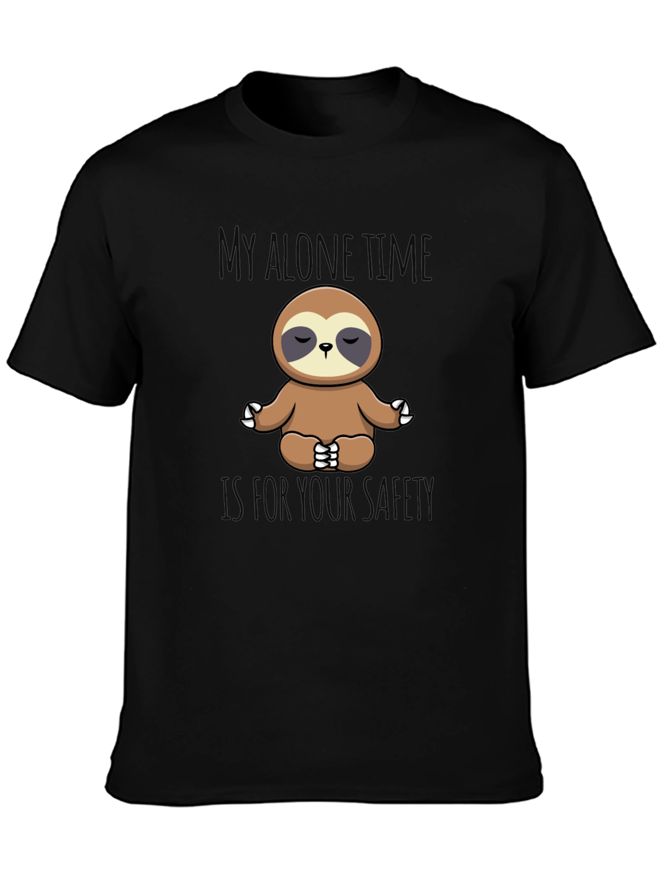 Black Zen Sloth Graphic Tee - My Alone Time view 3