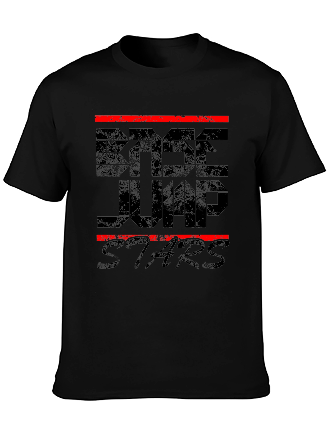 Black BASE Jump Stars Black Graphic Tee view 3