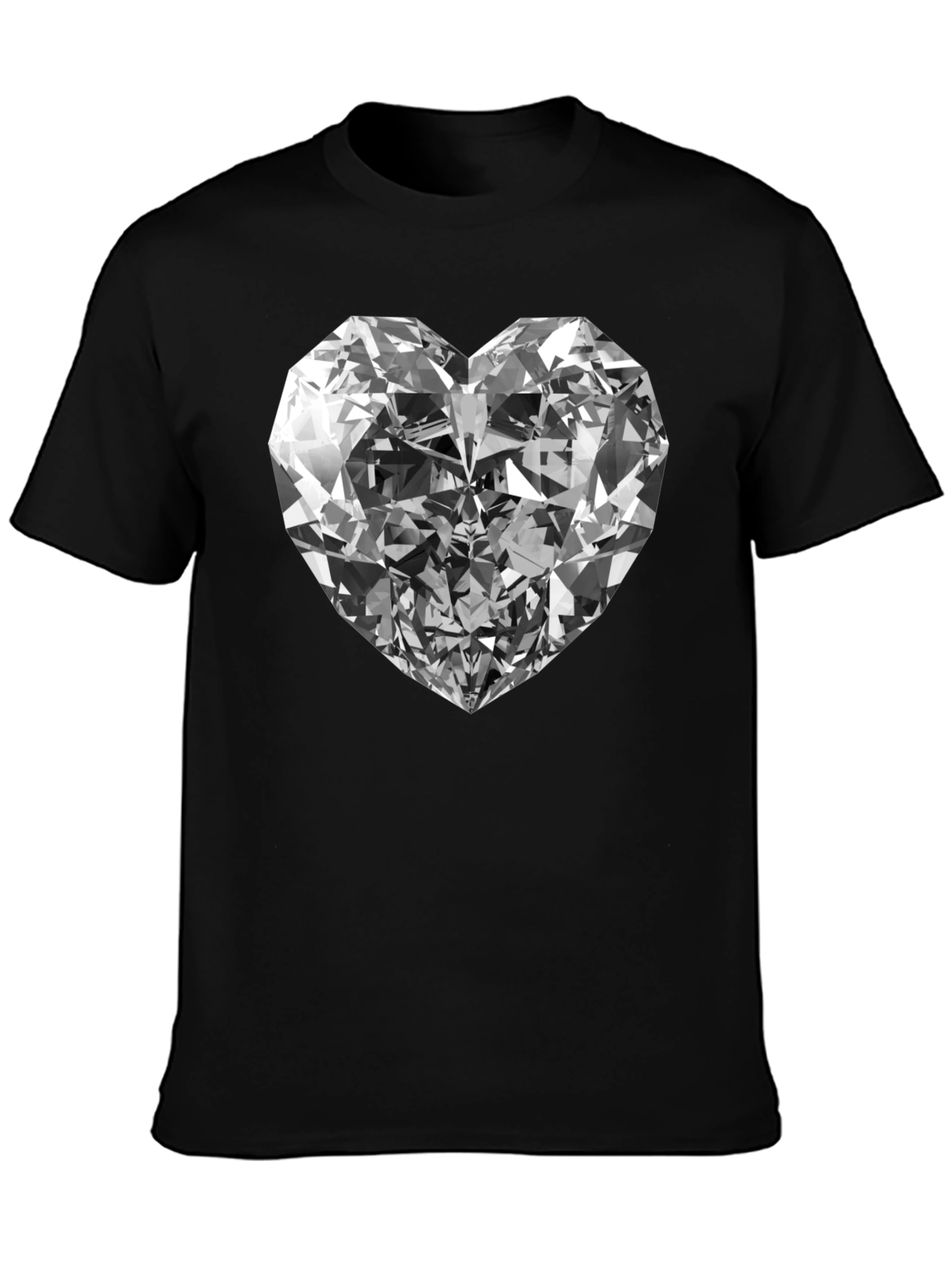 Black Diamond Heart Graphic Tee - Black view 3