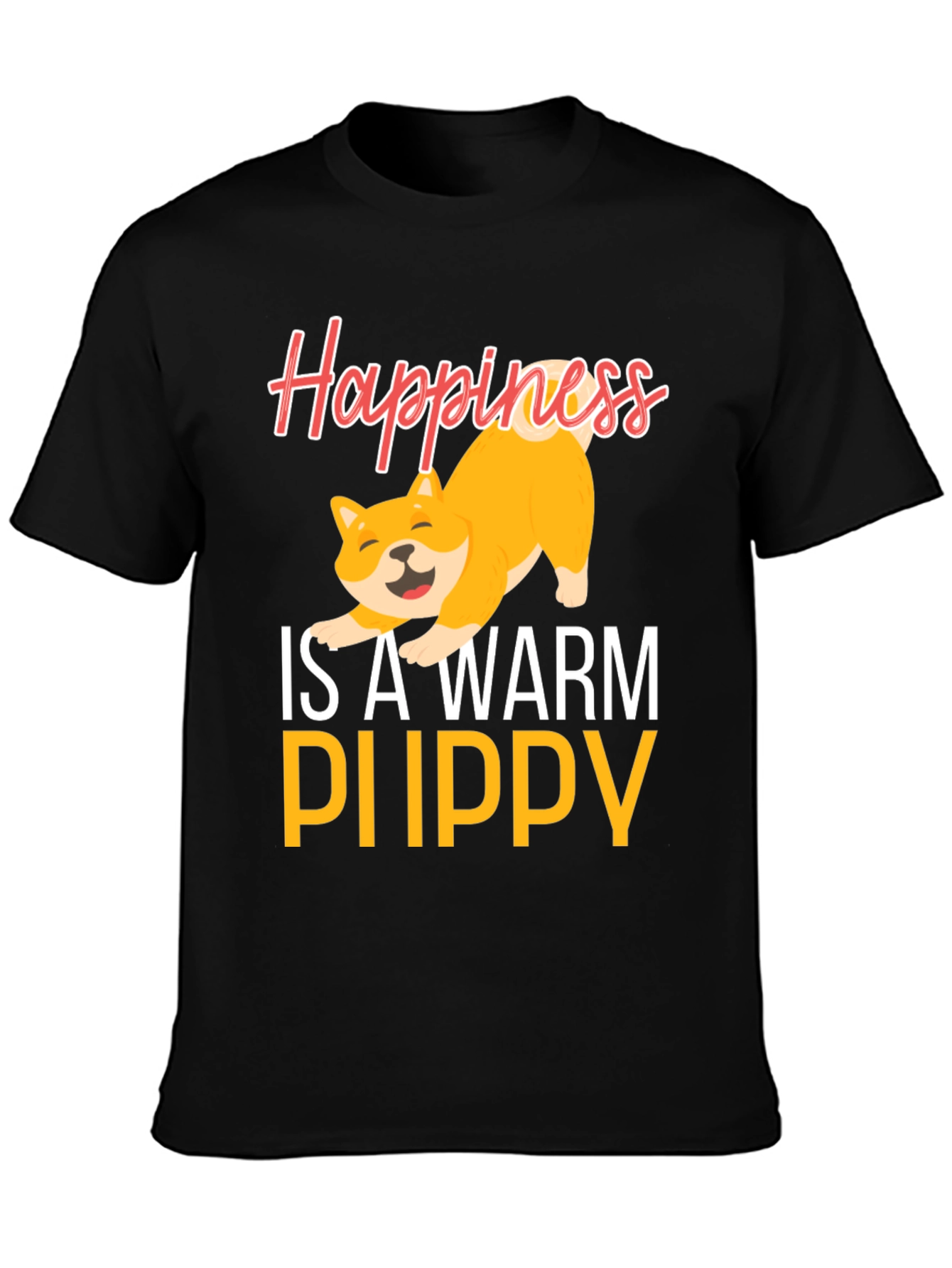 Black Happiness is a Warm Puppy Graphic Tee view 3