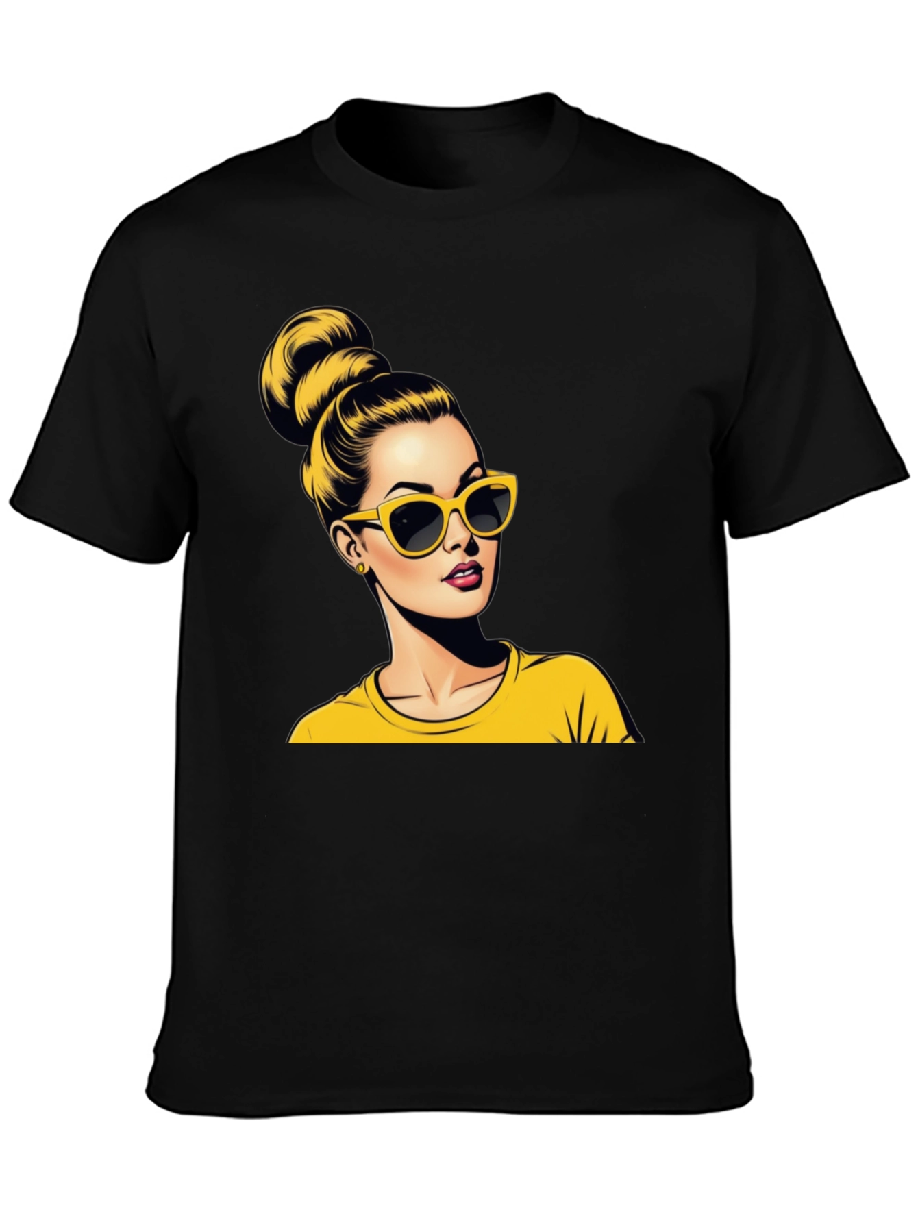 Black Retro Chic Graphic Tee view 3