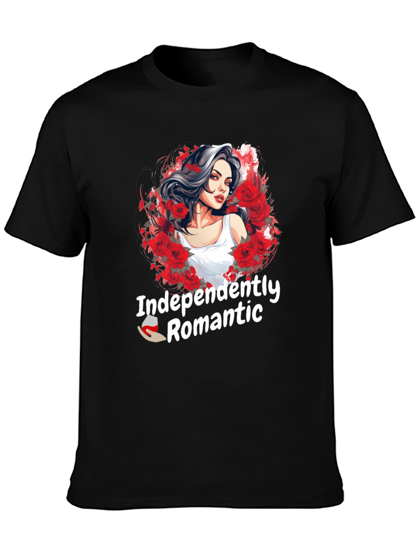 Black Independently Romantic Graphic T-Shirt view 3