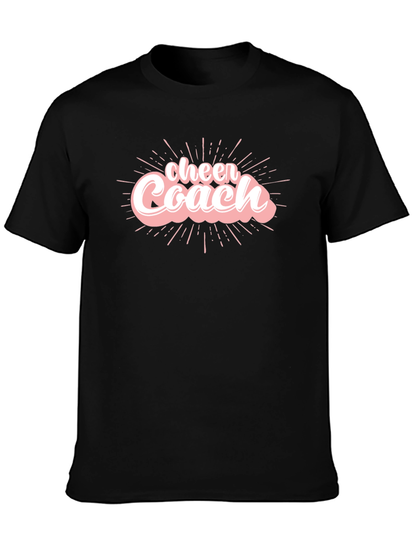 Black Cheer Coach Graphic T-Shirt - Soft Cotton Tee view 3