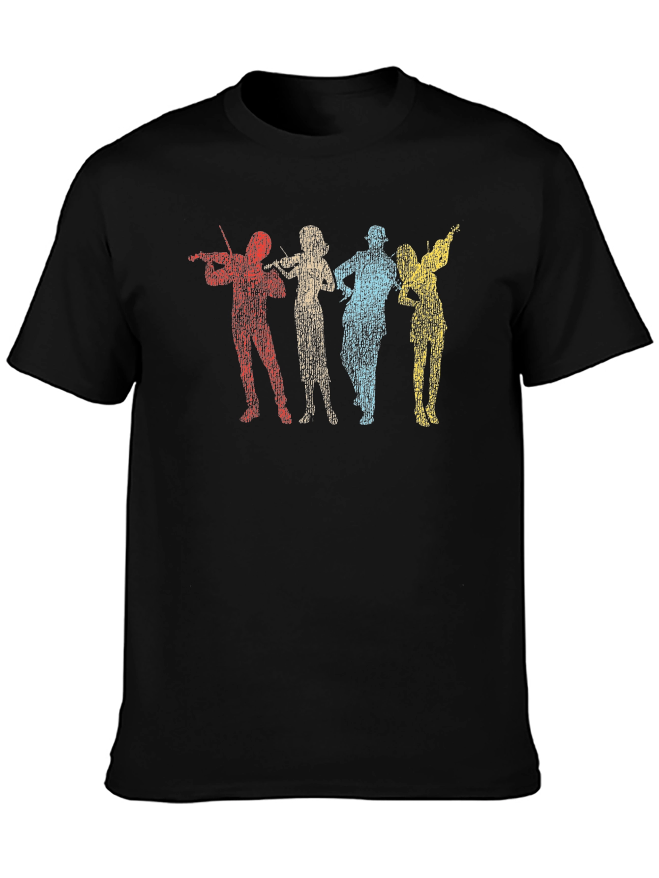 Black Retro Musical Group T-Shirt view 3