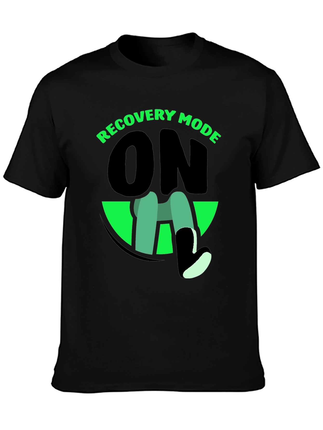 Black Recovery Mode On Graphic T-Shirt view 3