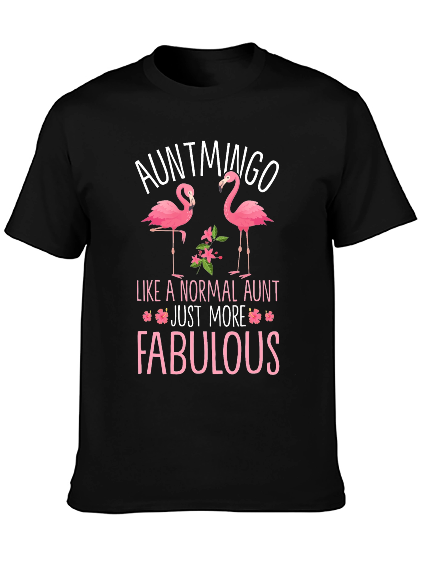 Black Auntmingo Flamingo Graphic T-Shirt - Fabulous Aunt Tee view 3