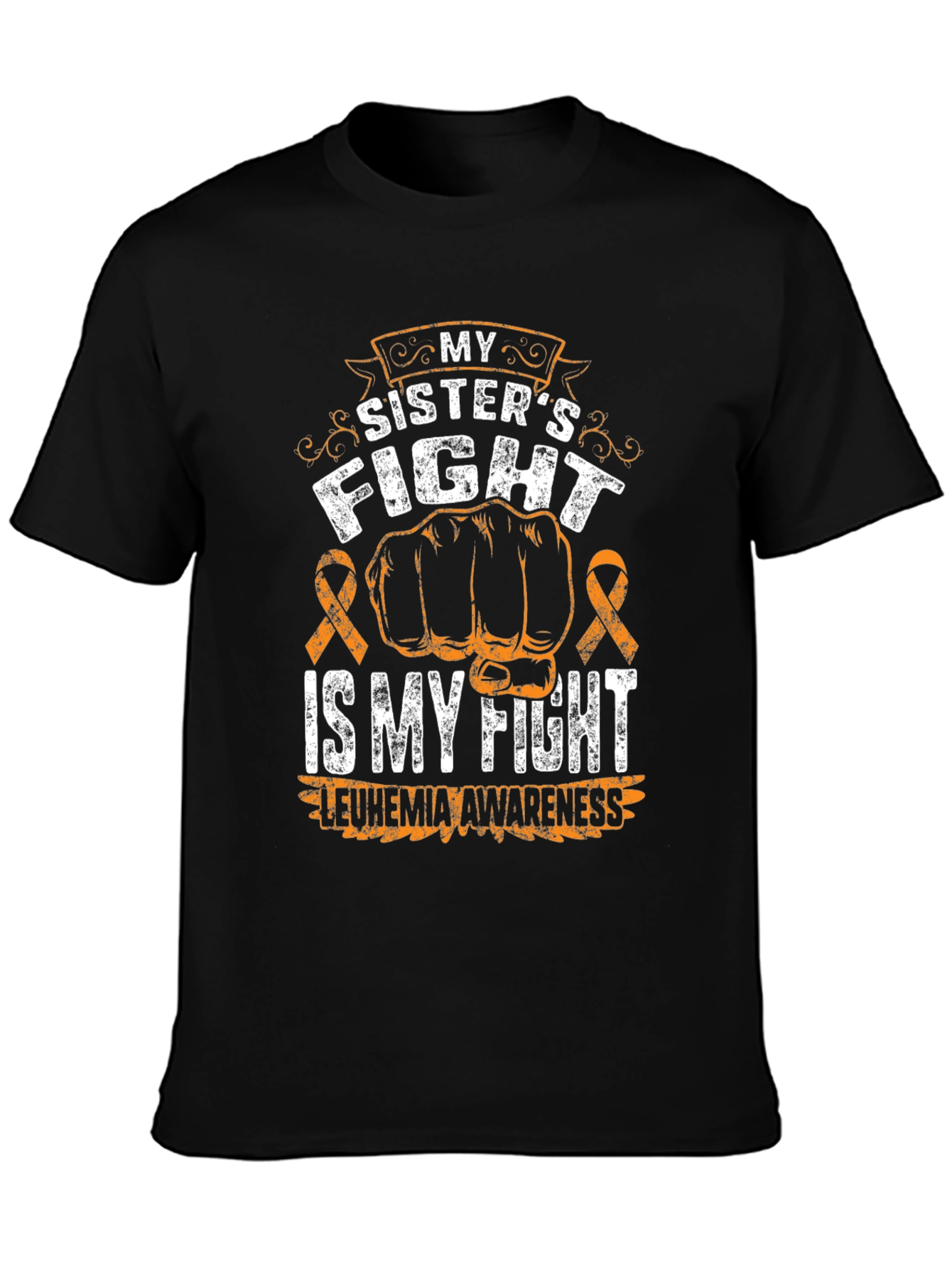 Black Leukemia Awareness T-Shirt: My Sister's Fight view 3