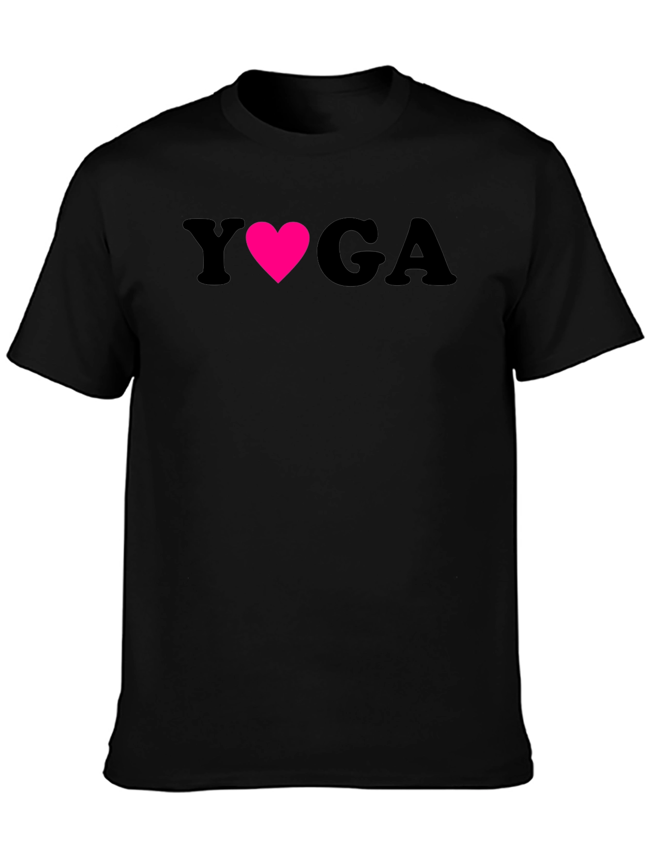 Black Yoga Heart Graphic Tee - Soft Cotton Blend Shirt view 3